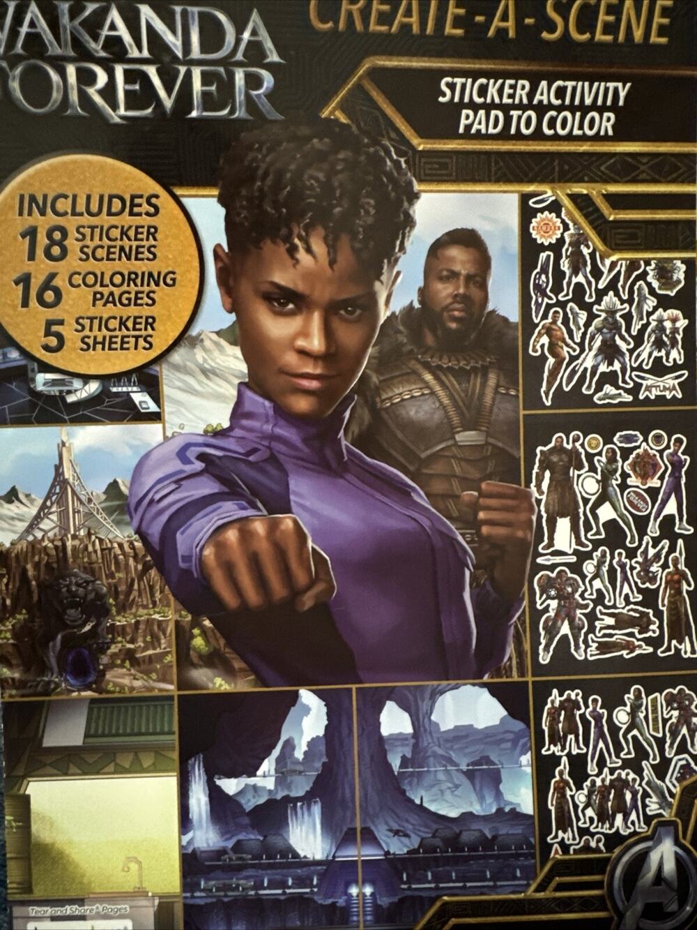 Black Panther Wakanda Forever Create-A-Scene Sticker Pad Marvel Bendon 2022